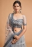 Grey soft net circular lehenga choli 7312