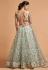 Pista green soft net circular lehenga choli 7314