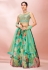 Green organza floral lehenga choli 13001