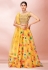 Yellow organza circular lehenga choli 13002