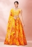 Yellow organza floral lehenga choli 13003