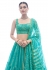 Turquoise jacquard circular lehenga choli 1026