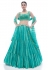 Turquoise jacquard circular lehenga choli 1026