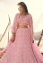 Pink organza circular party wear lehenga choli 5509