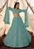 Sea green organza circular wedding lehenga choli 5514