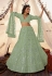 Pista green organza circular wedding lehenga choli 5512