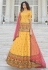 Yellow chinon chiffon long choli lehenga 1954