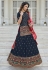 Navy blue chinon chiffon long choli lehenga 1952