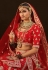 Red silk embroidered bridal lehenga choli 912A