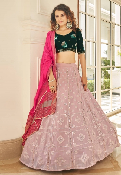 Light pink georgette sequence lehenga 1986