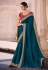 Teal silk festival wear saree 21030