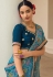 Blue chinon saree with blouse 505