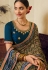 Mehndi chinon saree with blouse 507