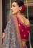 Sky blue chinon saree with blouse 509