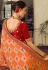 Orange chinon festival wear saree 508