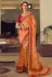 Orange chinon festival wear saree 508