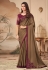 Brown silk saree with blouse 26015