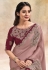 Pink satin silk designer saree 42006