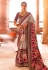 Wine patola silk saree with blouse 108F