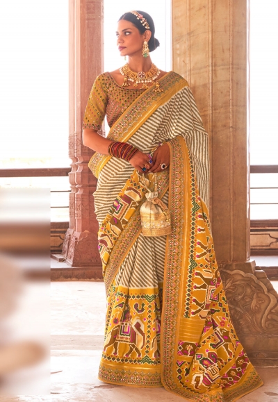 Mustard patola silk saree 108C