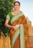 Orange brasso bandhani saree 147475