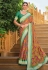 Orange brasso bandhani saree 147477