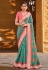 Sea green brasso bandhani saree 147481