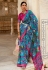 Sky blue patola silk saree with blouse 358B