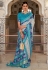 Sky blue patola silk saree with blouse 359B