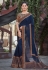 Navy blue silk saree with blouse 41115