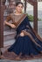 Navy blue silk saree with blouse 41115