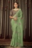 Sea green organza saree with blouse 19006
