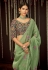 Sea green organza saree with blouse 19006