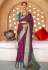 Purple silk printed saree with blouse 386