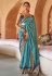 Sky blue silk saree with blouse 385