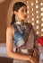 Brown silk saree with blouse 379