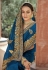 Blue silk saree with blouse 3442