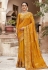 Mustard silk embroidered saree 3443