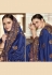 Navy blue silk embroidered saree 3447