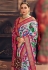 Sky blue tussar silk saree with blouse 3003