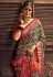 Green tussar silk printed saree 3004