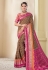 Brown silk saree with blouse 183