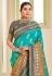 Sky blue silk saree with blouse 179