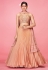 Peach art silk a line lehenga choli 9004