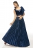 Navy blue velvet sequence lehenga choli 20005