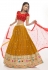 Mustard satin georgette a line lehenga choli 20008