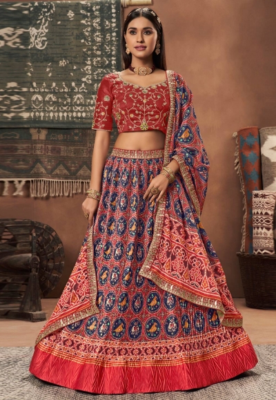 Navy blue rayon a line lehenga choli 404