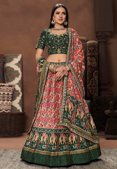 Pink rayon a line lehenga choli 405