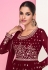 Maroon georgette embroidered indo western lehenga choli 9300