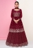 Maroon georgette embroidered indo western lehenga choli 9300